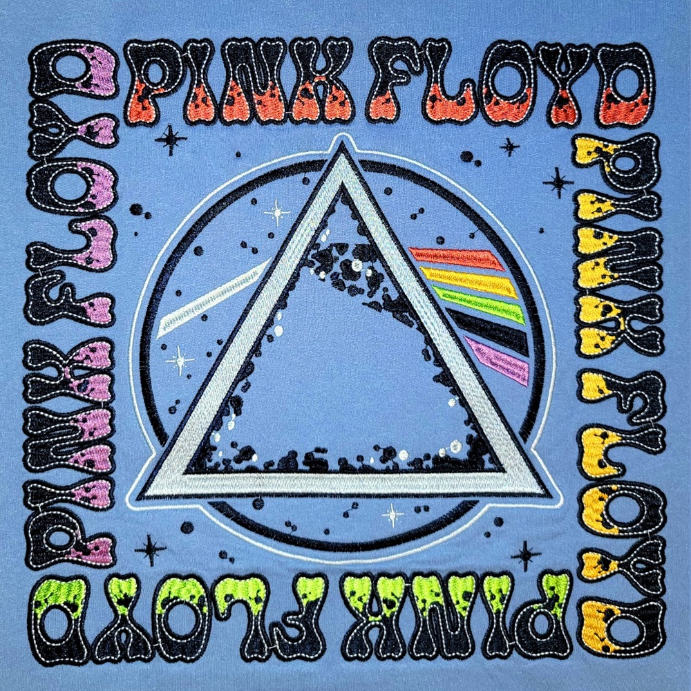 Pink Floyd Dark Side of the Moon Embroidered Sweatshirt XL by Freeze NWT